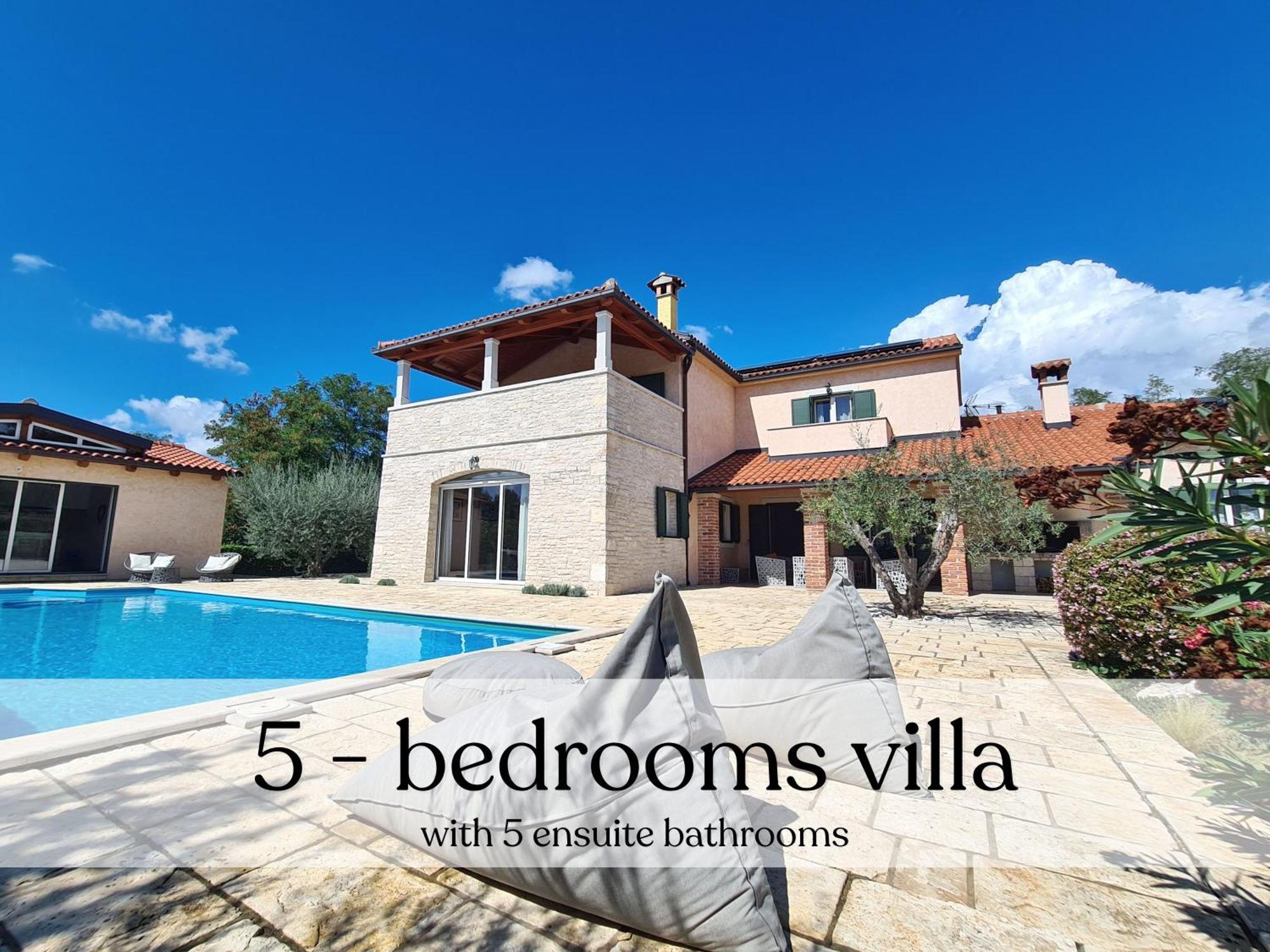 Spacious Villa With Pool, Indoor Jacuzzi And Sauna Near Porec Višnjan 外观 照片